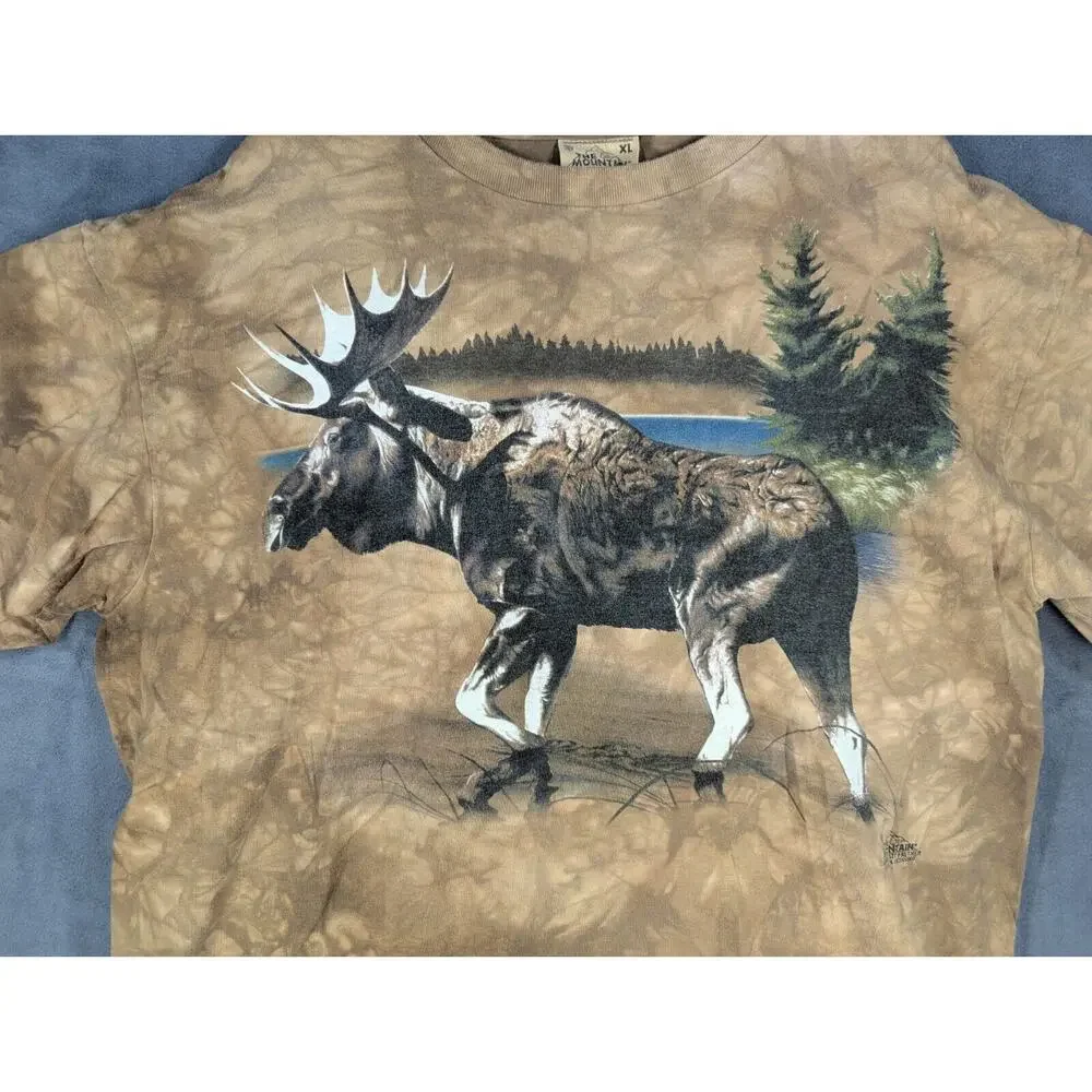 Vintage 1999 The Mountain Moose Tie-Dye T-Shirt XL Nature Animal Wild Life - Picture 2 of 8
